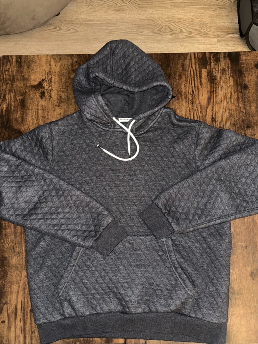 Marine Layer Quilted Hoodie in Charcoal